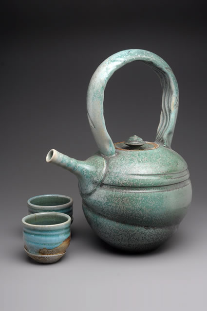 New Work :: Tea Pot with Cups :: Tom White Pottery